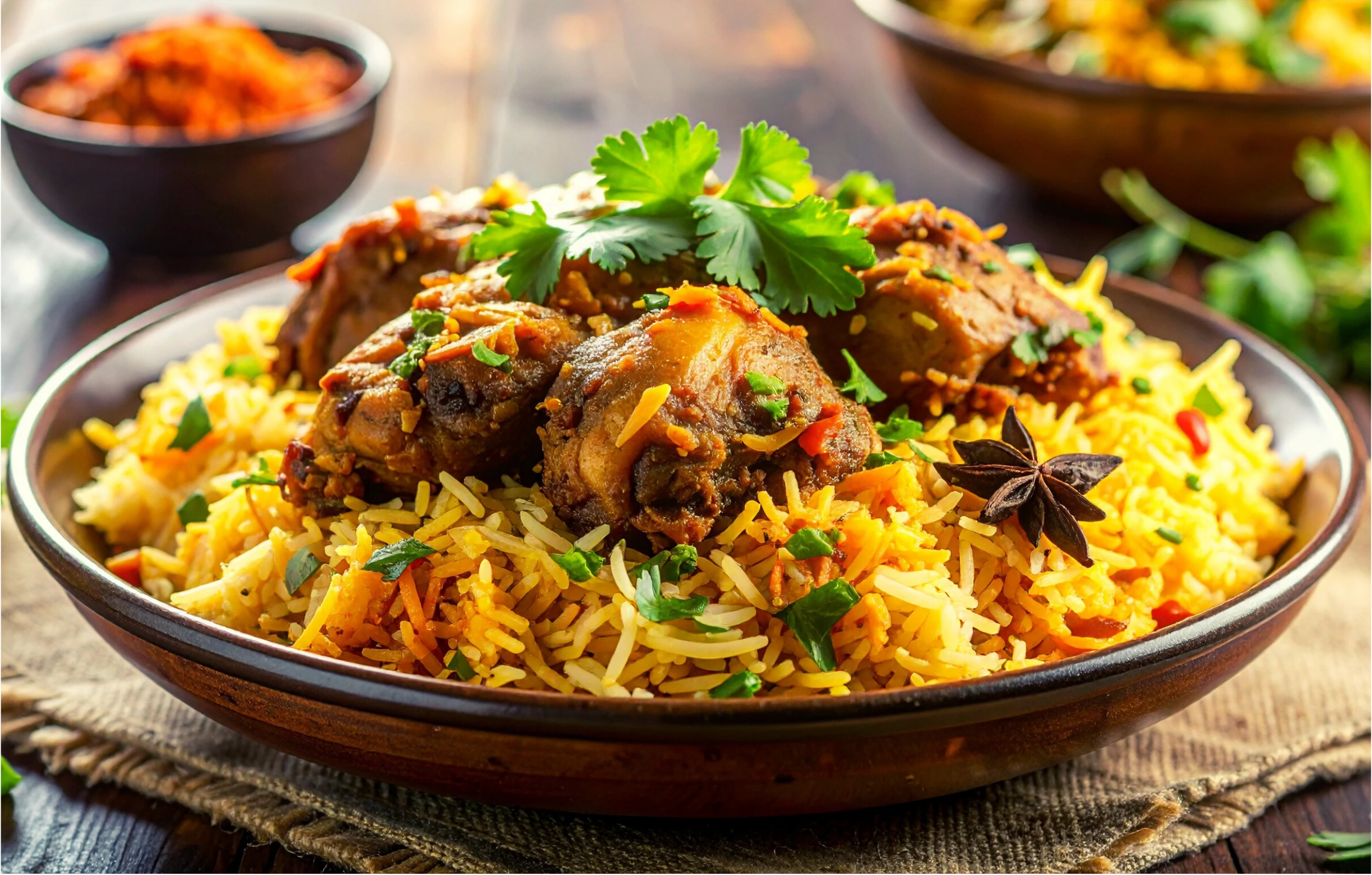 Chicken Biryani - Indian street food at Bollywood Box Calgary