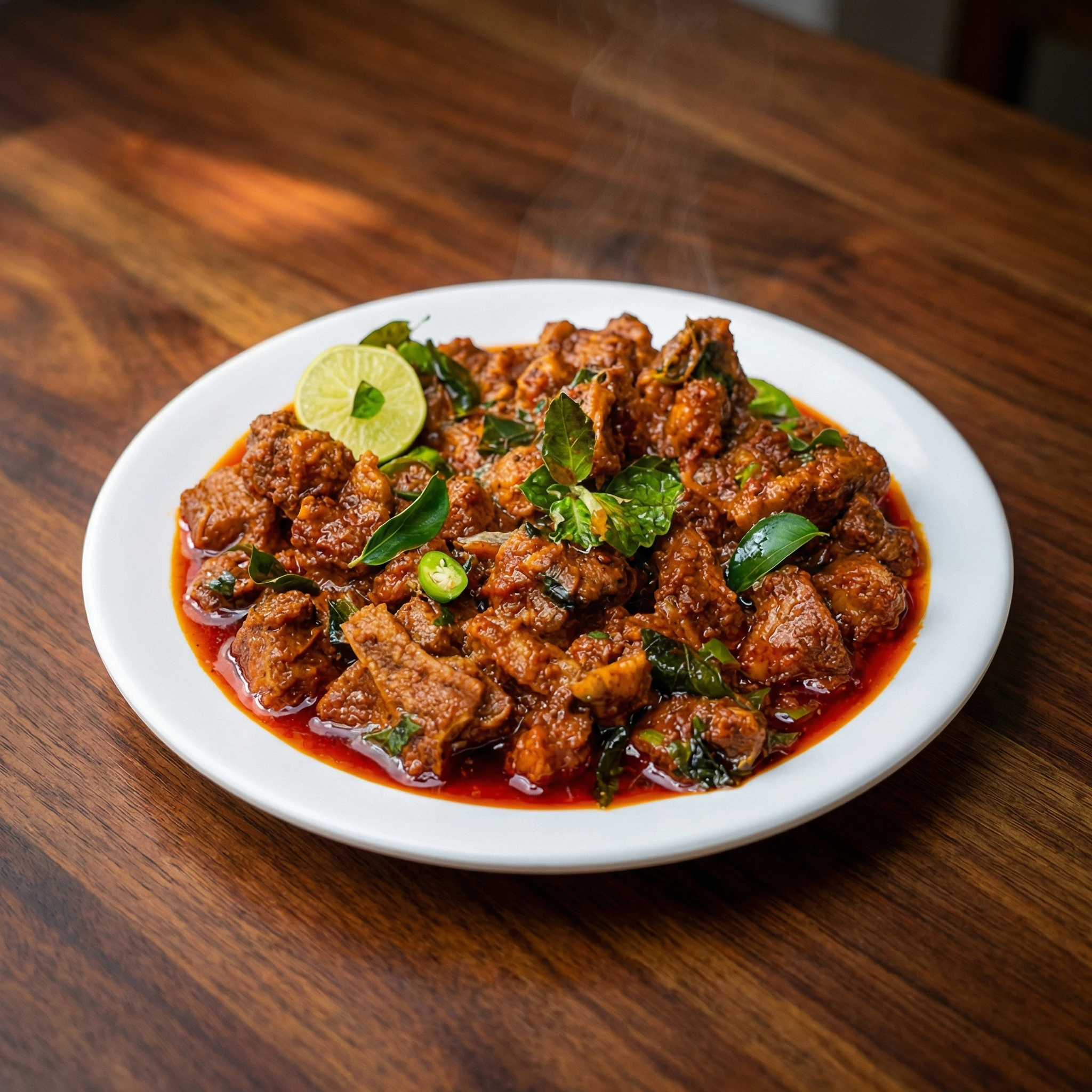 Ghee Roast Mutton - rich and spicy mutton roast at Bollywood Box Calgary